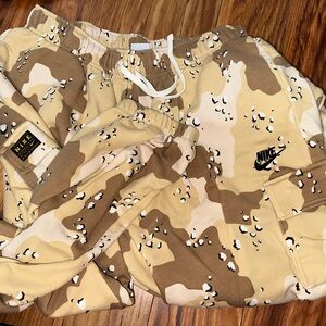 Nike Tan and Brown Camo cargo Joggers